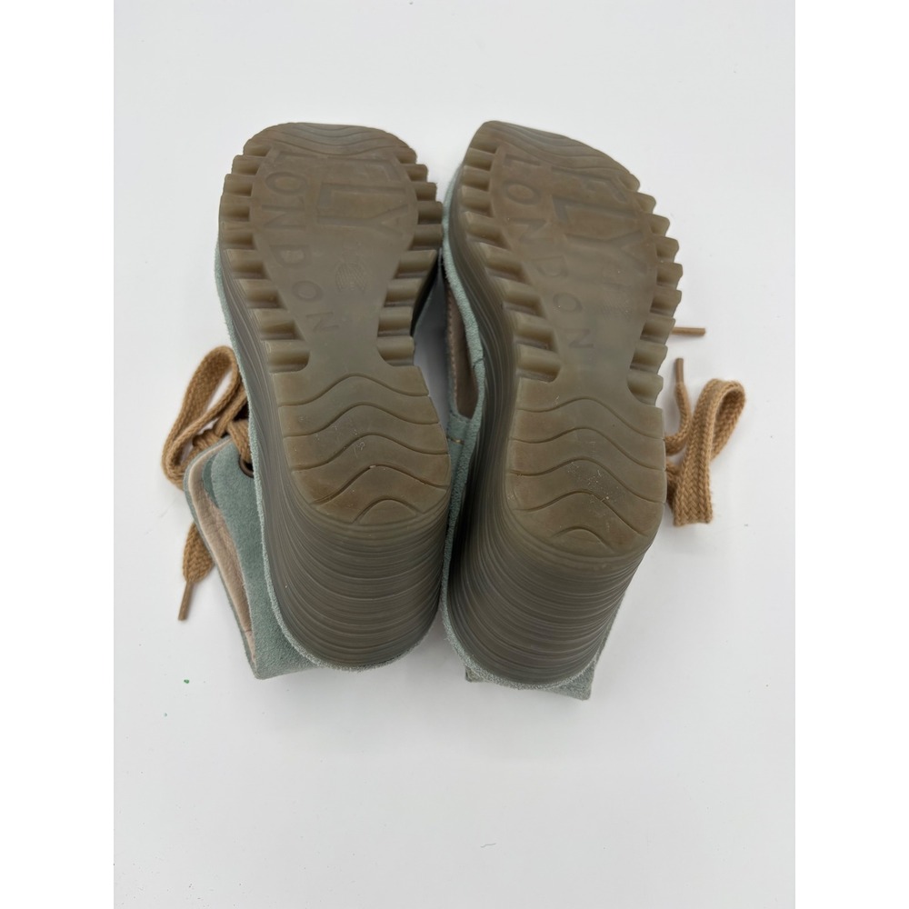 Fly London Yuna Sage Green Suede Lace Up Wedge Sandals Women 37 P500702003 - Picture 7 of 7